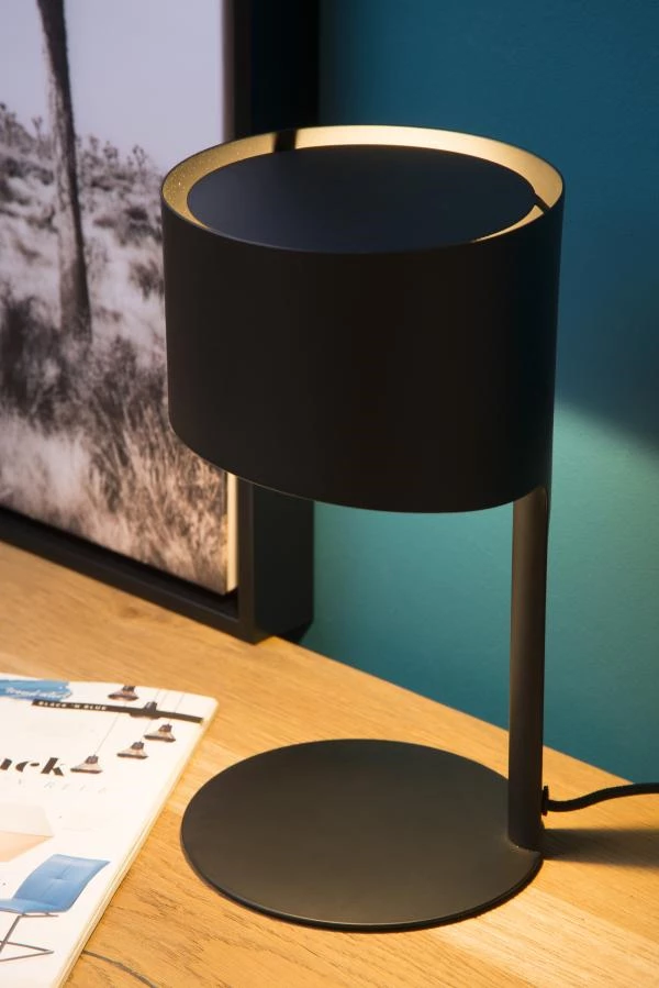 Lucide KNULLE - Table lamp - Ø 15 cm - 1xE14 - Black - atmosphere 1